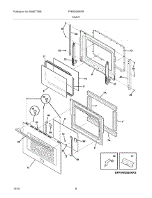 07 - Door parts for Frigidaire Oven FPEW3085KFB from AppliancePartsPros.com