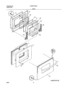 09 - Door parts for Frigidaire Oven PLEB27T8ACB from AppliancePartsPros.com