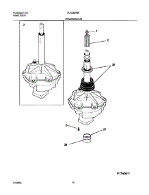 13 - Transmission parts for Frigidaire Washer Dryer Combo FLXG52RBS9 from AppliancePartsPros.com