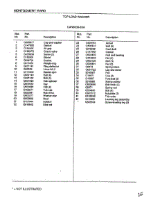 Top Load Washer Page 4 parts for Frigidaire Washer 6008A from AppliancePartsPros.com