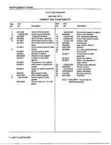 Top Load Washer / Cabinet And Componets Page 2 parts for Frigidaire Washer 6507-87A from AppliancePartsPros.com