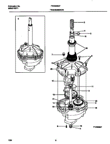 04 - Transmission parts for Frigidaire Washer FWS845GFT1 from AppliancePartsPros.com
