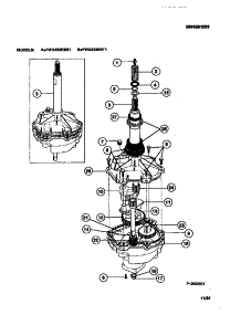 04 - Transmission parts for Frigidaire Washer FWX433RBS1 from AppliancePartsPros.com