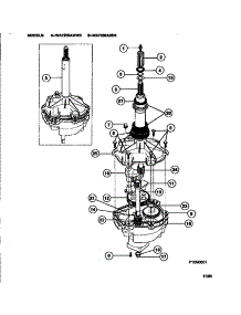 04 - Transmission parts for Frigidaire Washer WA7200AWW3 from AppliancePartsPros.com