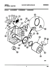 02 - Cabinet, Drum, Heater Asmy. parts for Frigidaire Dryer GDE546RBD1 from AppliancePartsPros.com
