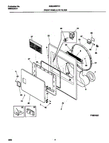 03 - P16d0020 Frnt Pnl,Door parts for Frigidaire Dryer GDE546RFS1 from AppliancePartsPros.com