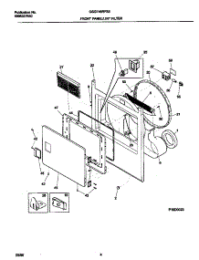 03 - P16d0023 Frnt Pnl,Door parts for Frigidaire Dryer GSG746RFS3 from AppliancePartsPros.com