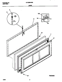02 - Door parts for Frigidaire Freezer GFC25M4HW0 from AppliancePartsPros.com