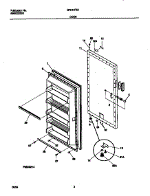 02 - Door parts for Frigidaire Freezer GFU14F3H20 from AppliancePartsPros.com