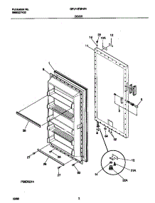 02 - Door parts for Frigidaire Freezer GFU14F3HW1 from AppliancePartsPros.com