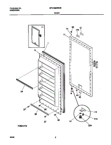 02 - Door parts for Frigidaire Freezer GFU12M2GW0 from AppliancePartsPros.com