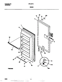 02 - Door parts for Frigidaire Freezer GFU20F7AW5 from AppliancePartsPros.com