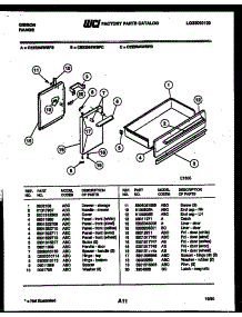 03 - Drawer Parts parts for Frigidaire Range CEE2M4WSPB from AppliancePartsPros.com