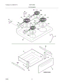 07 - Top / Drawer parts for Gibson Range CGEF312ES2 from AppliancePartsPros.com