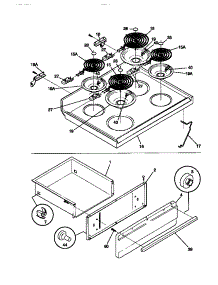 04 - Top / Drawer parts for Frigidaire Range GEF354BBDB from AppliancePartsPros.com