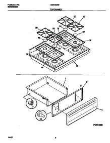 05 - Top / Drawer parts for Frigidaire Range GGF355BFDA from AppliancePartsPros.com