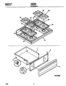 05 - Top / Drawer parts for Frigidaire Range GGF355BFDB from AppliancePartsPros.com