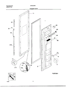 02 - Freezer Door parts for Frigidaire Refrigerator GRS20ZRHW8 from AppliancePartsPros.com