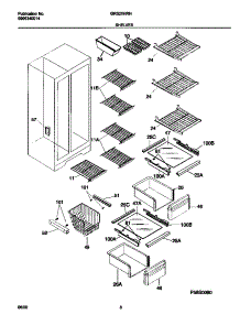 05 - Shelves parts for Frigidaire Refrigerator GRS20HRHD3 from AppliancePartsPros.com