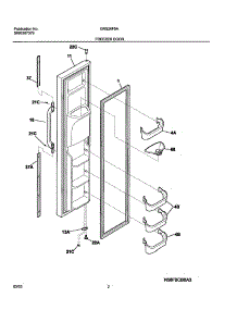 03 - Freezer Door parts for Frigidaire Refrigerator GRS26F5AQ6 from AppliancePartsPros.com