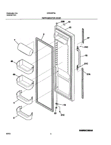 05 - Refrigerator Door parts for Frigidaire Refrigerator GRS26F5AQ6 from AppliancePartsPros.com