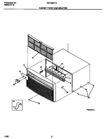 02 - Cabinet Front And Wrapper parts for Frigidaire Air Conditioner GAC086Y7A1 from AppliancePartsPros.com