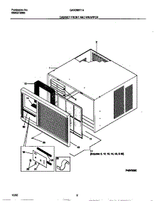 02 - Cabinet Front And Wrapper parts for Frigidaire Air Conditioner GAX098Y1A1 from AppliancePartsPros.com