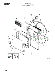 03 - P12d0021 Frnt Pnl,Door parts for Frigidaire Dryer KDE336REW1 from AppliancePartsPros.com