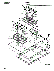 02 - Main Top parts for Frigidaire Cooktop TGC3X6XCS2 from AppliancePartsPros.com