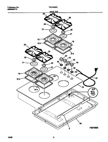 02 - Main Top parts for Frigidaire Cooktop TGC3X6XCB1 from AppliancePartsPros.com