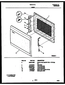 03 - Door Parts parts for Frigidaire Microwave TMS134T1G from AppliancePartsPros.com