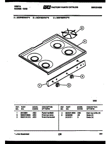 04 - Cooktop parts for Frigidaire Range 30DPMBWAP4 from AppliancePartsPros.com