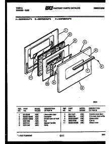 07 - Door parts for Frigidaire Range 30DPMBWAP4 from AppliancePartsPros.com
