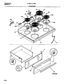 04 - Top / Drawer parts for Frigidaire Range 31-3962-23-03 from AppliancePartsPros.com