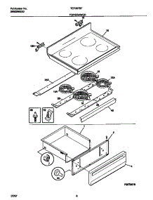 04 - Top / Drawer parts for Frigidaire Range TEF357BFDB from AppliancePartsPros.com