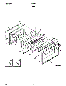 05 - Door parts for Frigidaire Range TEF357BFDB from AppliancePartsPros.com