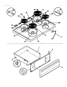 04 - Top / Drawer parts for Frigidaire Range TEF352SCDA from AppliancePartsPros.com