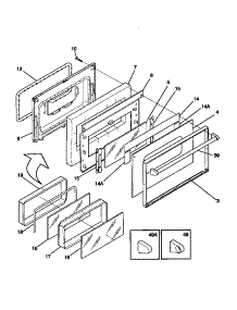 05 - Door parts for Frigidaire Range TEF357BCWA from AppliancePartsPros.com