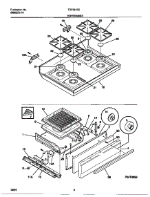 05 - Top / Drawer parts for Frigidaire Range TGF331SCWA from AppliancePartsPros.com