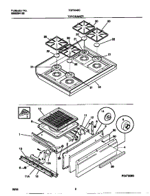 05 - Top / Drawer parts for Frigidaire Range TGF334BCWC from AppliancePartsPros.com