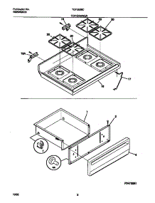 05 - Top / Drawer parts for Frigidaire Range TGF353BCWD from AppliancePartsPros.com
