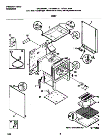 04 - Body parts for Frigidaire Range TGF336BHWA from AppliancePartsPros.com