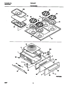 05 - Top / Drawer parts for Frigidaire Range TGF645WFD1 from AppliancePartsPros.com