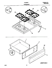 04 - Top / Drawer parts for Frigidaire Range TGO356BHD2 from AppliancePartsPros.com