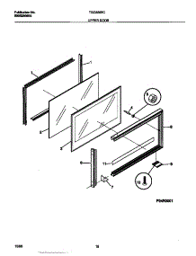 10 - Upper Door parts for Frigidaire Range TGO356BCWD from AppliancePartsPros.com