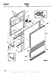 03 - Door parts for Frigidaire Dishwasher MDB632XFS1 from AppliancePartsPros.com