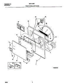 03 - Front Panel / Lint Filter parts for Frigidaire Dryer MDE116REW1 from AppliancePartsPros.com