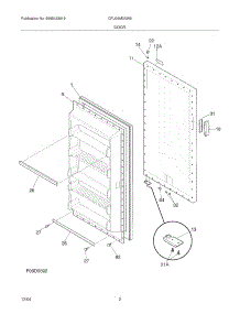 03 - Door parts for Frigidaire Freezer CFU09M2AW5 from AppliancePartsPros.com