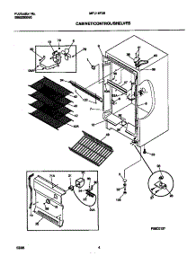 03 - Cabinet / Control / Shelves parts for Frigidaire Freezer MFU16F3BW5 from AppliancePartsPros.com