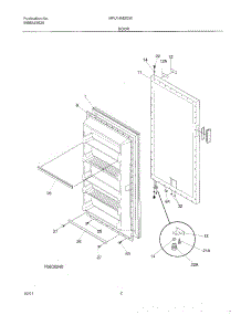 03 - Door parts for Frigidaire Freezer MFU14M2GW3 from AppliancePartsPros.com